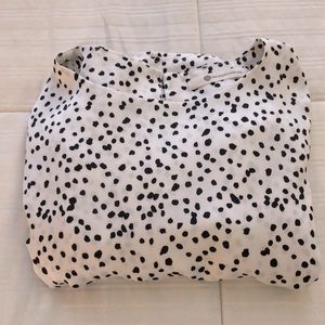 White and black polka dot dress